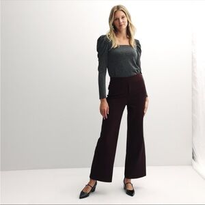 Nine West High Rise Pull On Wide Leg Ponte Pants